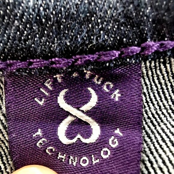 NYDJ EUC Women's 8 Boot Cut Style# 1000 Dark Blue Bling Colorful Beaded Jeans - Picture 7 of 13